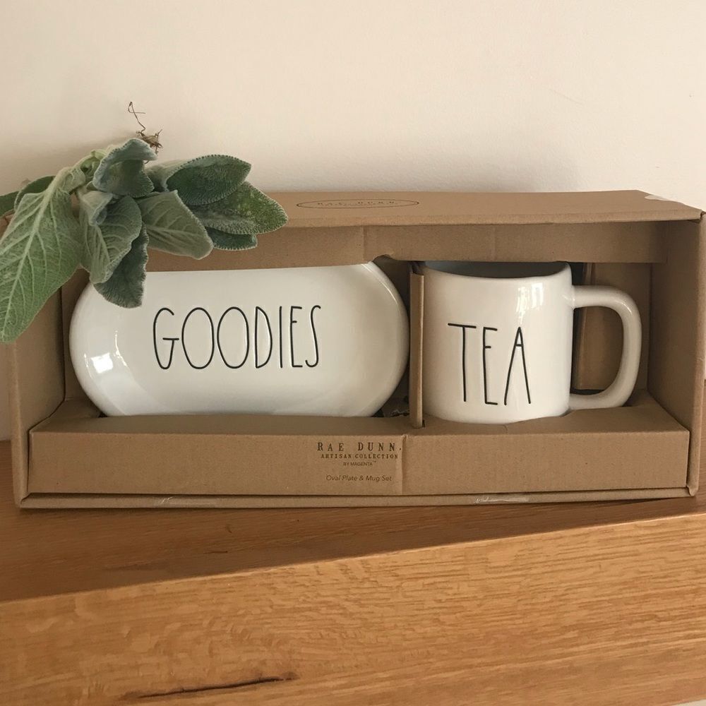 Rae Dunn by Magenta Ceramic Tea and Goodies Set.